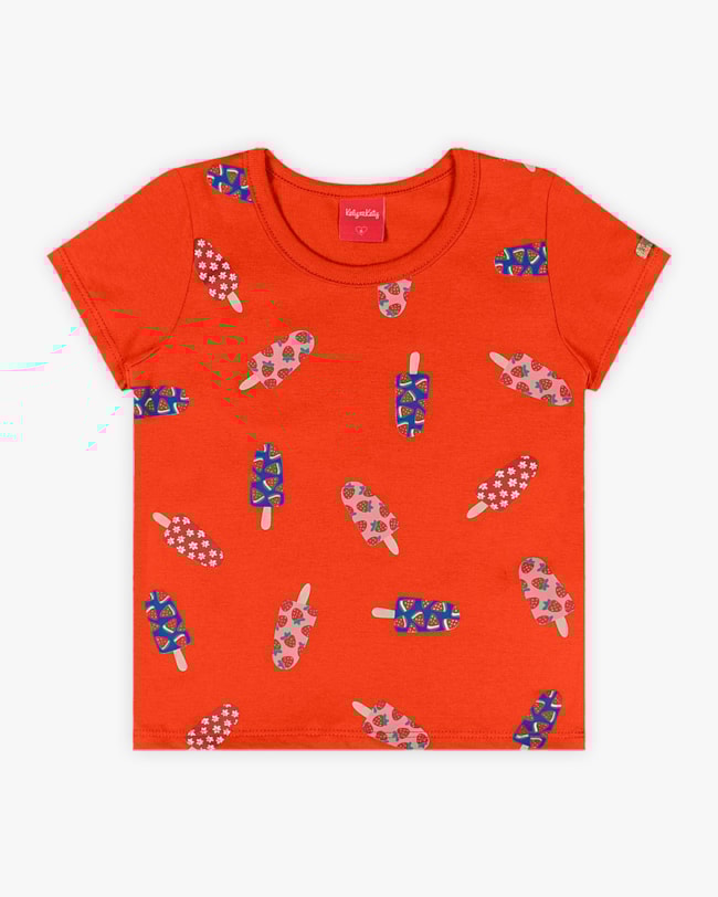 Blusa Infantil em Meia Malha Estampa Picolé - Kely Kety - Carrot-afce79c5-4ce4-49b0-9510-f60e7455abb0
