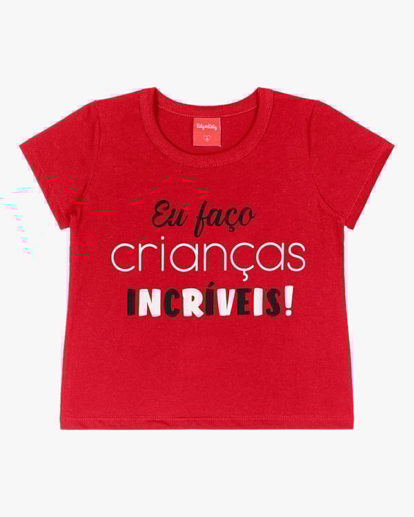 Blusa Infantil Estampa Mãe e Filha Kely Kety Tomato