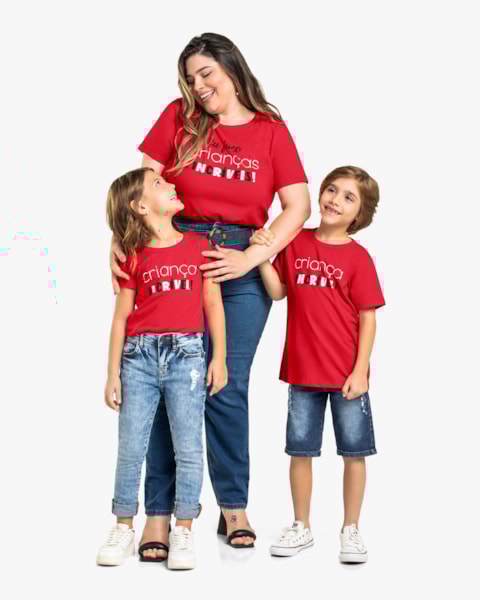 Blusa Infantil Estampa Mãe e Filha Kely Kety Tomato