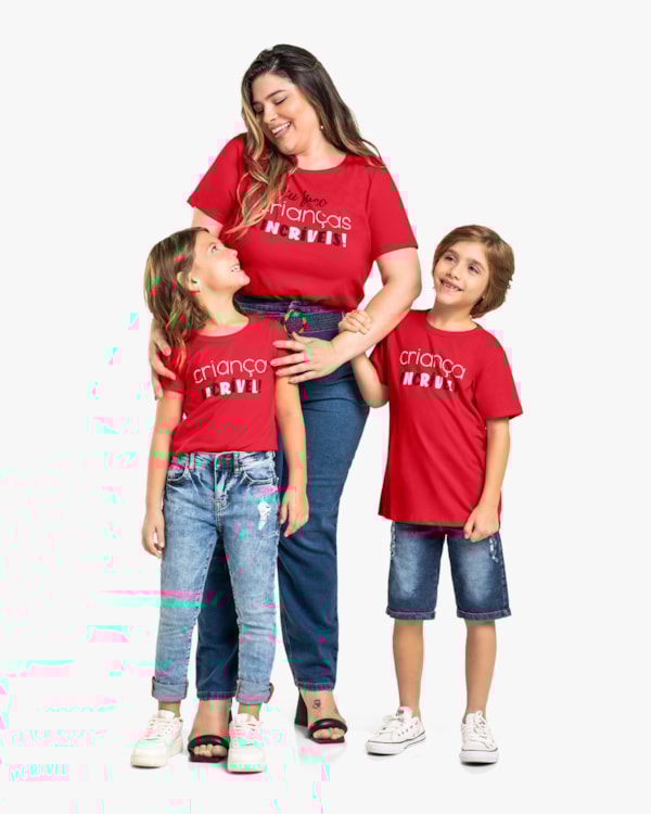 Blusa Infantil Estampa Mãe e Filha Kely Kety Tomato
