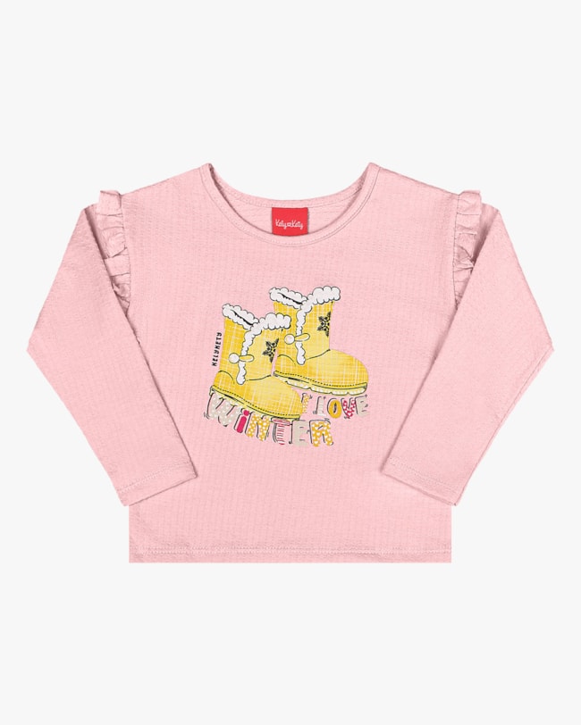 Blusa Infantil Manga Longa com Babado Kely Kety -Rosa-e83aeb46-0dd5-4934-b4c1-c99f686e6fe3