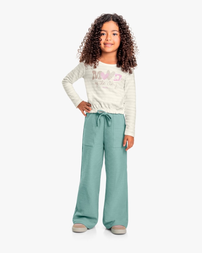 Blusa Infantil Manga Longa com Estampa Glitter - Kely Kety - Natural-0a499c3e-8834-48aa-9210-d519d6e6cbb2