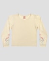 Blusa Infantil Manga Longa com Estampa Relevo - Kely Kety - Bege-9c04158d-e2b9-44eb-a357-97a24f357d5a