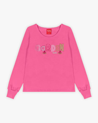 Blusa Infantil Manga Longa em Meia Malha com Estampa - Kely Kety - Blossom