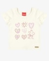 Blusa Infantil Menina com Babado na Manga - Kely Kety - Natural-0e306299-34ea-472e-8f62-ba30839487b2