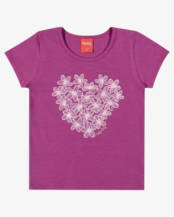 Blusa Infantil Menina com Estampa em Malha Cotton - Kely Kety -  Roxo