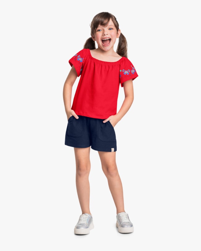 Blusa Infantil Menina com Estampa Manga - Kely Kety - Tomato-9a7e8490-bc1b-4552-bd03-9f0e3e4ece4b