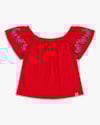Blusa Infantil Menina com Estampa Manga - Kely Kety - Tomato-4-f42e2ad5-1968-4208-9dba-61fea045af7c