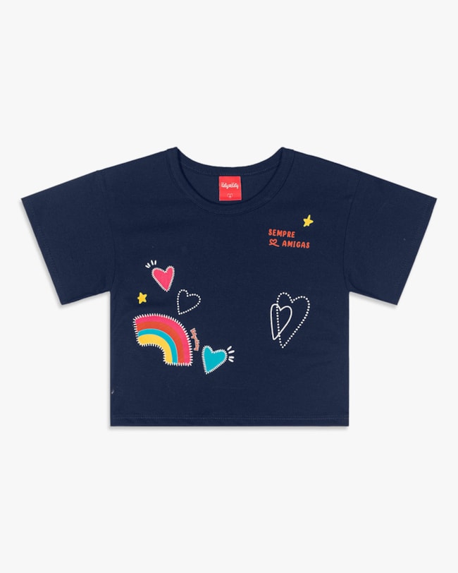 Blusa Infantil Menina em Meia Malha Estampa Arco-Íris - Kely Kety - Oxford-9c4448a1-3dd7-4ff6-a30b-45eda54e1b0a