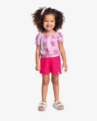 Blusa Infantil Menina Estampada Manga Bufante - Kely Kety - Tule-01