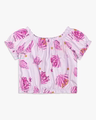 Blusa Infantil Menina Estampada Manga Bufante - Kely Kety - Tule