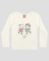 Blusa Infantil Menina Manga Longa com Estampa - Kely Kety - Branco-dd795db0-0206-48da-bff8-7e7e8abd64dd