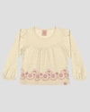 Blusa Infantil Menina Manga Longa com Estampa Relevo - Kely Kety - Bege-a27816a1-0531-4f00-b37a-38c55a0b27a4