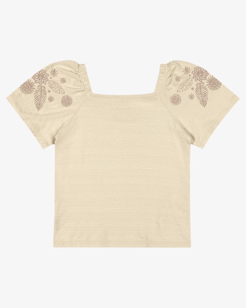 Blusa Infantil Viscose com Estampa na Manga - Kely Kety - Tapioca