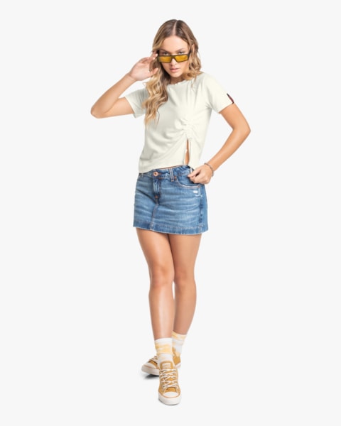 Blusa Juvenil com Túnel Franzido BaseD Natural