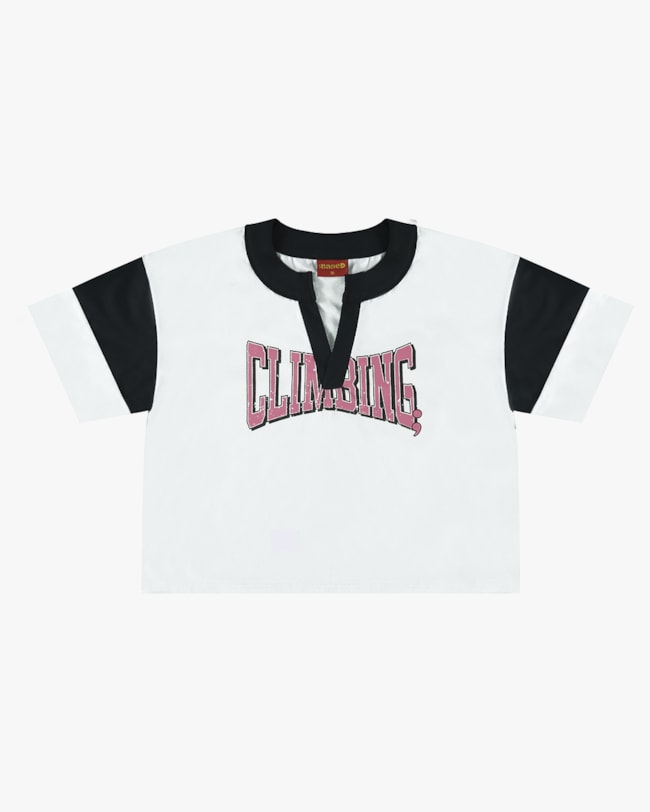 Blusa Juvenil Decote V com Recorte Contraste - BaseD - Branco-ad22c1e7-5309-4101-95ec-fe289a7f19e8