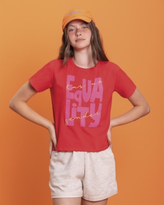 Blusa Juvenil em Meia Malha Based 12 Tomato
