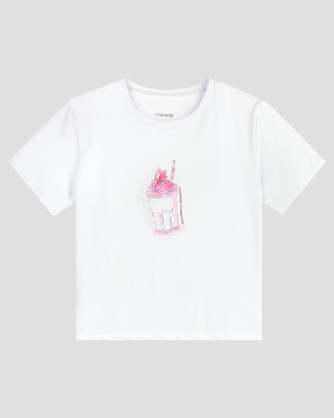 Blusa Juvenil Feminina com Estampa e Strass Based Branco