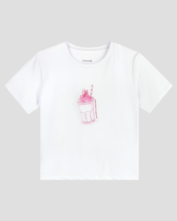 Blusa Juvenil Feminina com Estampa e Strass Based Branco