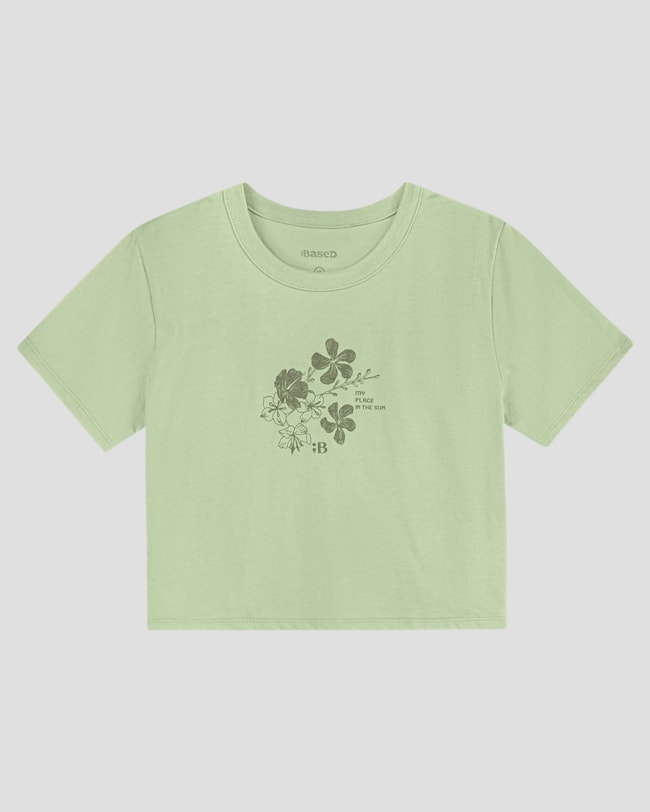 Blusa Juvenil Feminina em Meia Malha com Estampa BaseD Verde-697be9db-4d2e-4d0f-9626-545280c0bdba