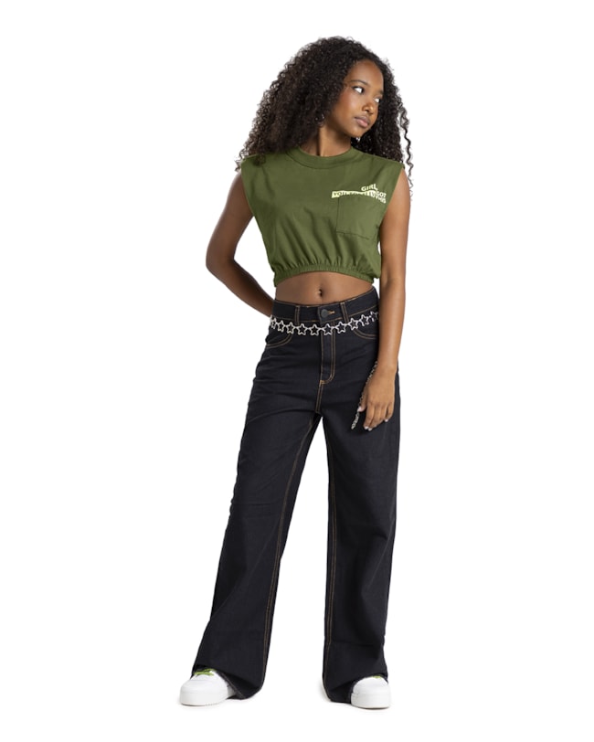 Blusa Juvenil Muscle Tee com Elástico Barra - BaseD - Oliveira-e3327c2e-1fc8-4e7a-b674-8613ef8bec39