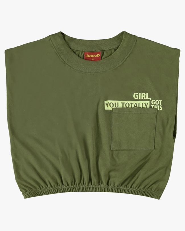 Blusa Juvenil Muscle Tee com Elástico Barra - BaseD - Oliveira-546a9aed-2e06-4a59-93f2-473f4d62ec8c