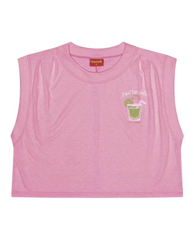 Blusa Juvenil sem Manga em Meia Malha Based-7969f225-62da-4d74-a45b-eb88150cdc5d