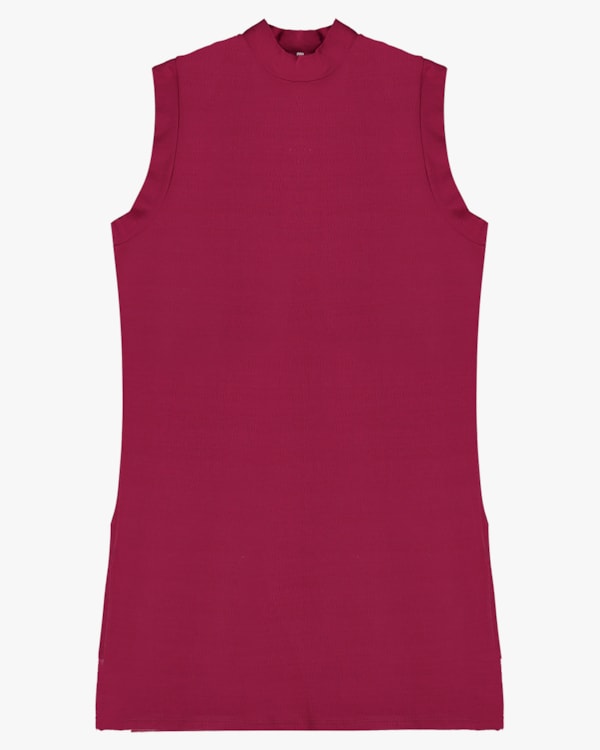 Blusa Log Plus Size em Viscose com Gola Alta - Cereja Rosa - Cabernet P