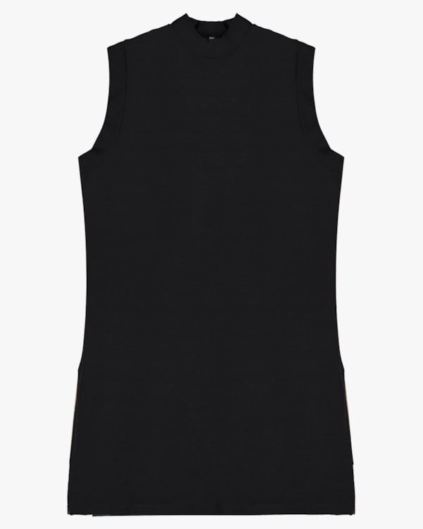 Blusa Log Plus Size em Viscose com Gola Alta - Cereja Rosa - Preto P