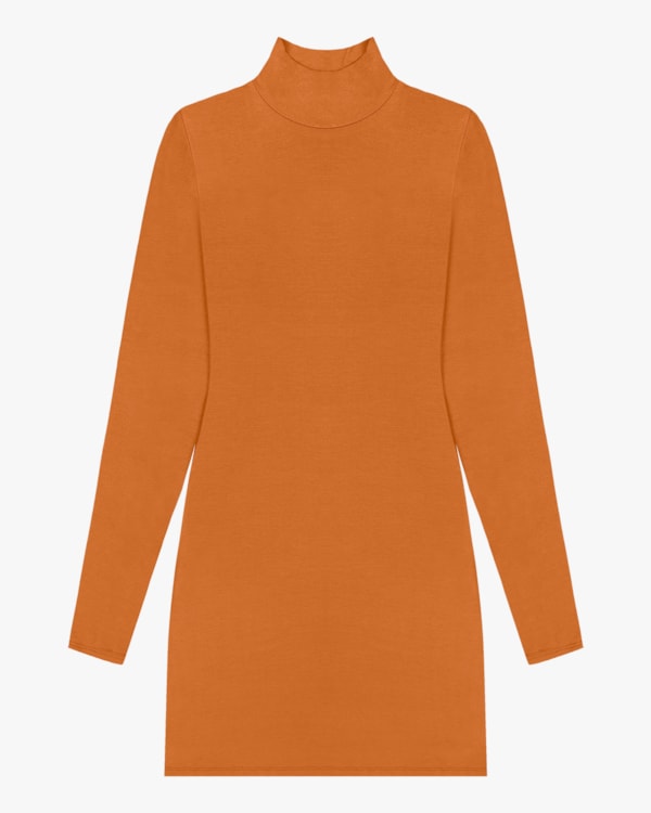 Blusa Long Manga Longa com Gola Alta - Cereja Rosa - Amarelo