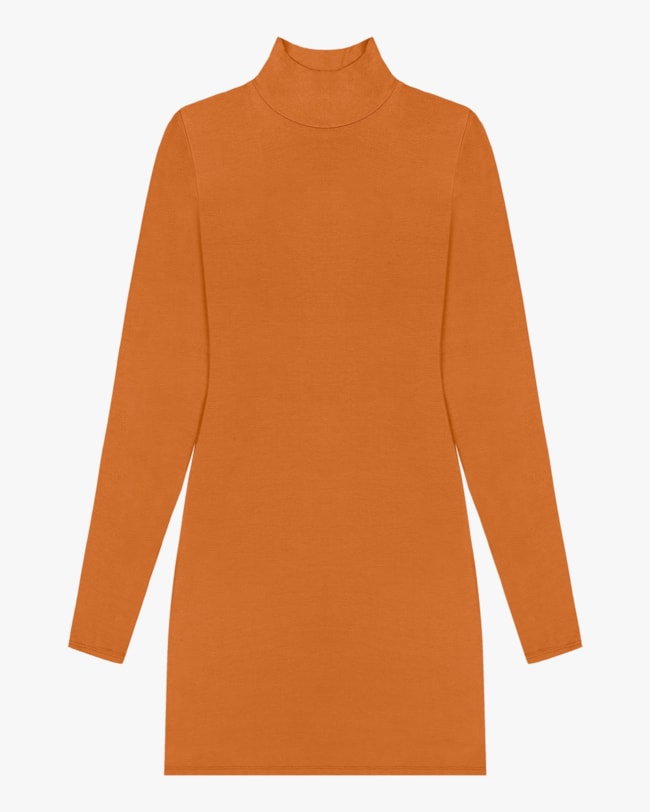 Blusa Long Manga Longa com Gola Alta - Cereja Rosa - Amarelo-dfb19fe1-4ef9-41e8-9480-e9c18342f50a