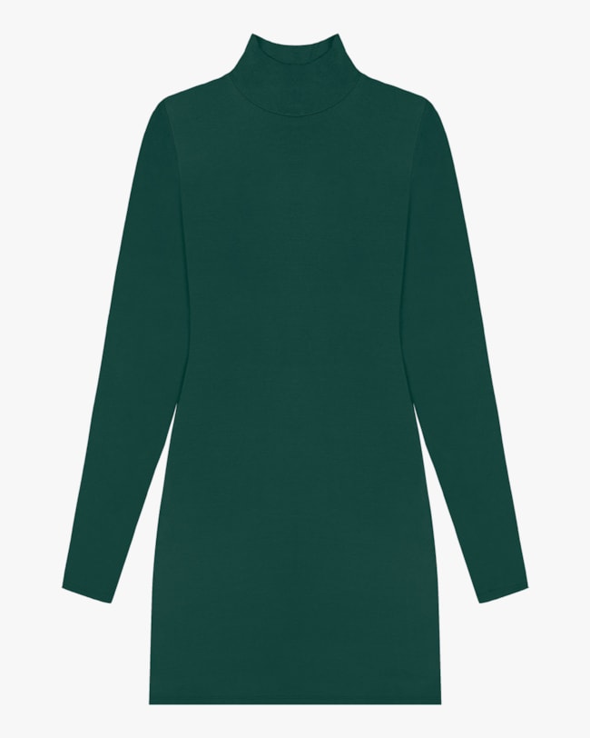 Blusa Long Manga Longa com Gola Alta - Cereja Rosa - Verde-cb6bb5eb-3c75-4ff6-9378-7de3c5f22e3a