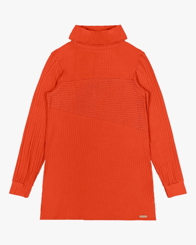 Blusa Long Manga Longa em Canelado com Aberturas Lateral - Cereja Rosa - Carrot-342c69c6-bae2-436a-899c-e6f3506c082f