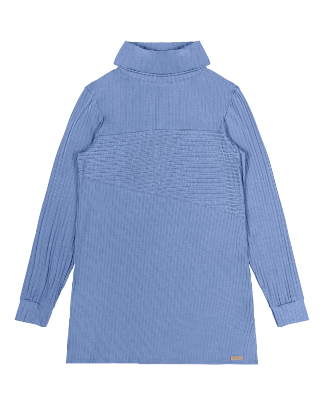 Blusa Long Manga Longa em Canelado com Aberturas Lateral - Cereja Rosa - Nuvem-a63a42fe-4ce1-4867-8d08-cf09d1230602