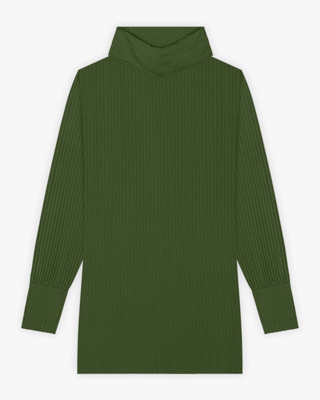 Blusa Long Plus Size em Viscose Canelada - Cereja Rosa - Militar-63f5115b-1eb5-48a0-8148-254ba475906c