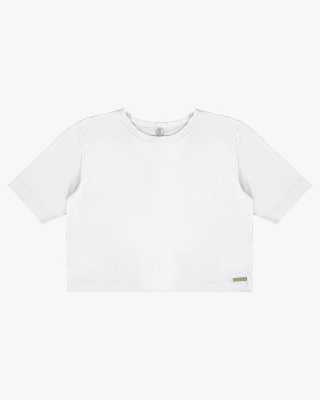 Blusa Manga 3/4 em Malha Tricot Viscose - Cereja Rosa - Branco P-41245bd6-7289-4e8b-96ff-f9fa61bbb266