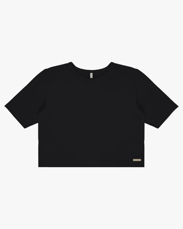 Blusa Manga 3/4 em Malha Tricot Viscose - Cereja Rosa - Preto P