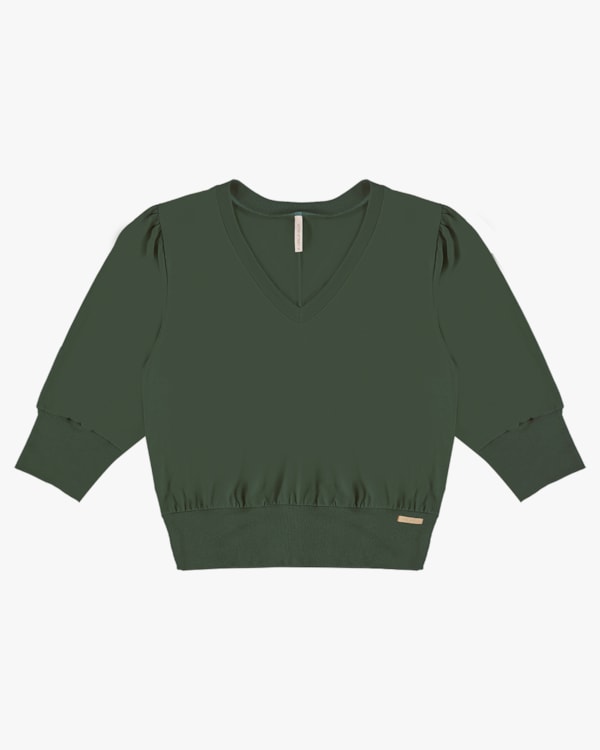Blusa Manga 3/4 em Meia Malha - Cereja Rosa - Basílico
