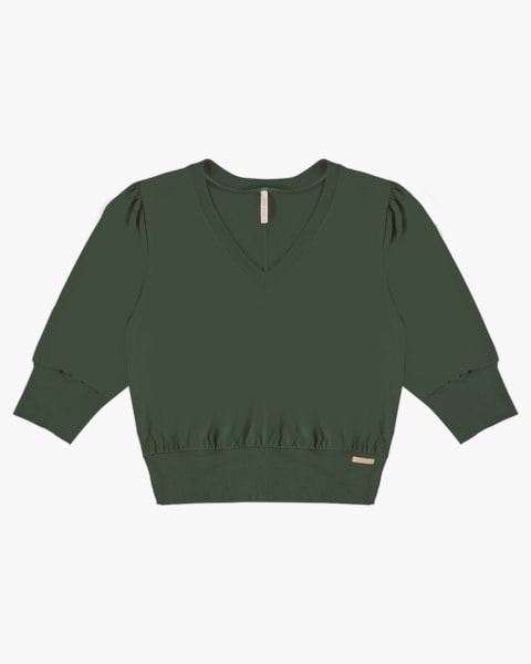 Blusa Manga 3/4 em Meia Malha - Cereja Rosa - Basílico