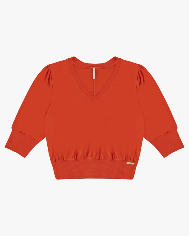 Blusa Manga 3/4 em Meia Malha - Cereja Rosa - Carrot P-1d6e4a13-784a-4ec5-a174-a20b8d782988