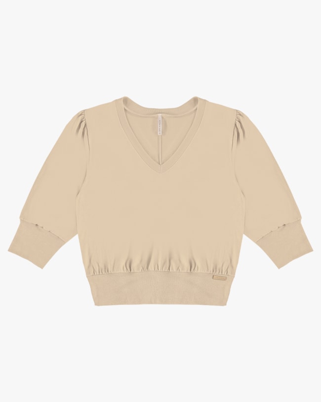 Blusa Manga 3/4 em Meia Malha - Cereja Rosa - Deserto P-18a53580-6734-4201-820e-802006271398