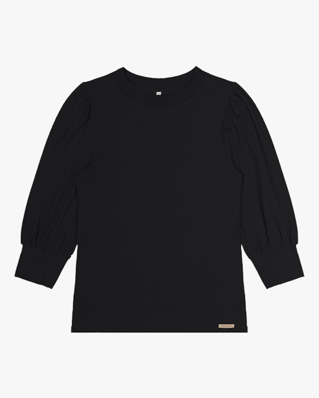 Blusa Manga 3/4 em Viscose Cereja Rosa Preto-e41479a2-fef1-4038-897f-852ca00d98cb