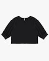 Blusa Manga 3/4 em Viscose Linho - Cereja Rosa - Preto  P-16bf23a6-d904-4159-83ce-7eca3aa9cf99