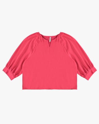 Blusa Manga 3/4 em Viscose Linho - Cereja Rosa - Rosa P