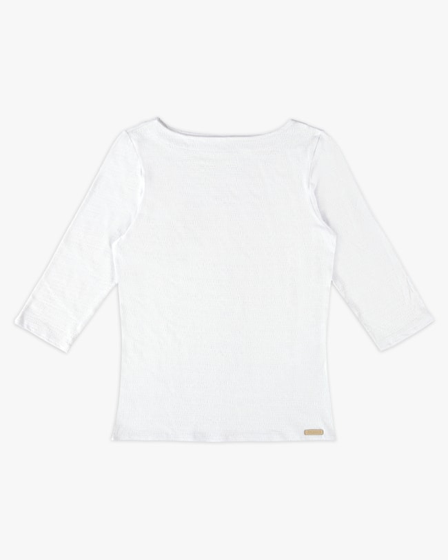 Blusa Manga 3/4 em Viscose Trabalhada - Cereja Rosa - Branco P-e6708529-d19e-42c2-ad5d-e5dab4a77169