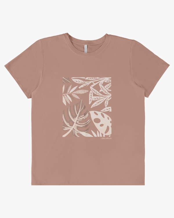 Blusa Manga Curta com Estampa - Cereja Rosa - Aveia P