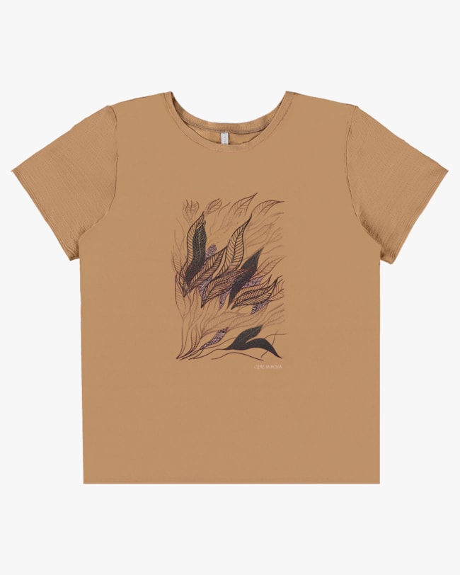 Blusa Manga Curta com Estampa Digital - Cereja Rosa - Capim Dourado-939e332b-fe84-4d7e-8aaf-ea69e97fbb7e