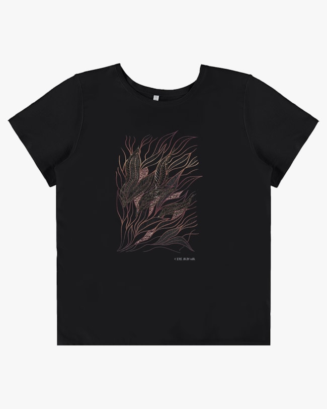 Blusa Manga Curta com Estampa Digital - Cereja Rosa - Preto P-7f4af5ef-a7fb-4607-b8ed-f5871500f93e