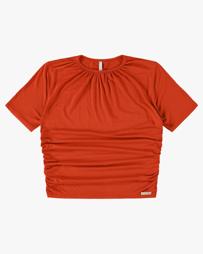 Blusa Manga Curta com Franzidos - Cereja Rosa - Carrot P-dd076ed6-61c9-4d08-b493-b944d1937d3a