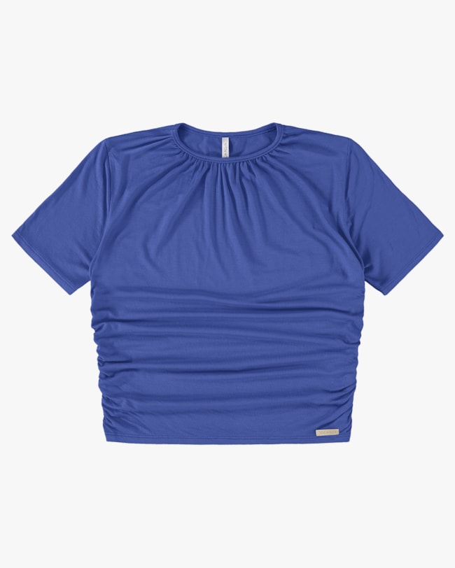 Blusa Manga Curta com Franzidos - Cereja Rosa - Lazuli P-c846370b-9d45-41ac-9ac6-0a82db6bcdb5